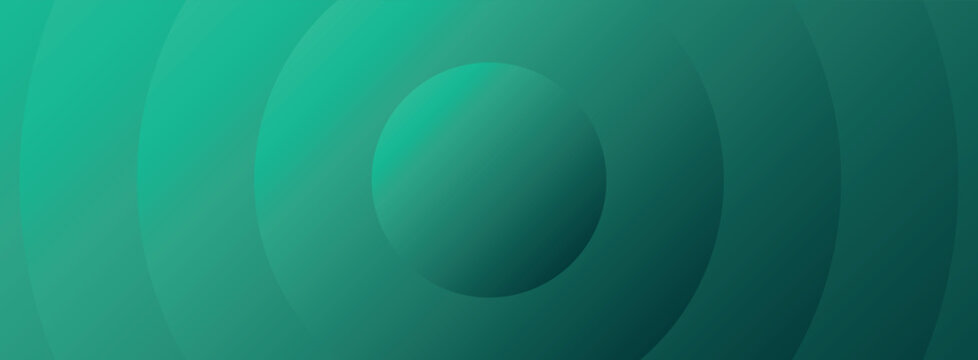 Abstract Green Radial Circles Background with Concentric Ripple Pattern for Poster Design