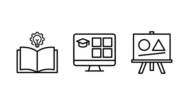Education and E-learning Icon Set