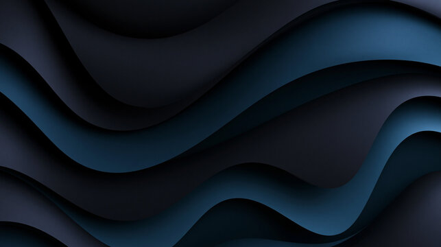 Abstract Blue Wave Layers Dark Background Design
