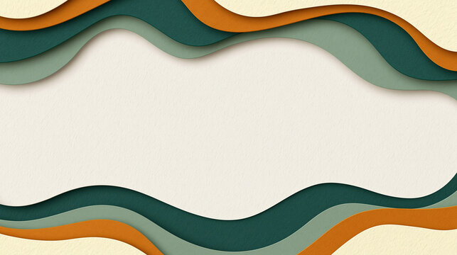 Abstract Layered Paper Cut Design with Wavy Shapes