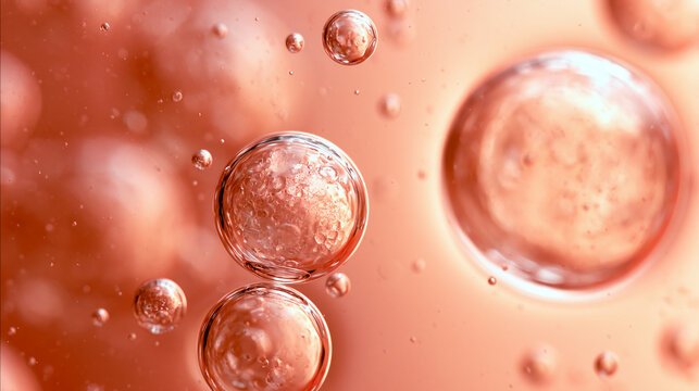 Stem Cells or Embryos Floating in Liquid Scientific Background