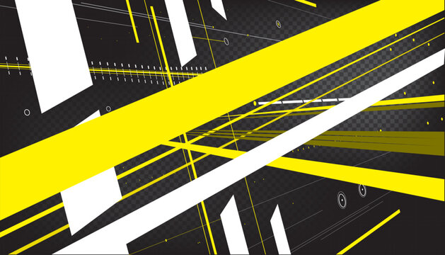 Cyberpunk Yellow and White Sci-Fi HUD Abstract Background Vector