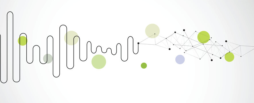 Technology and science banner or header. Connected neural network