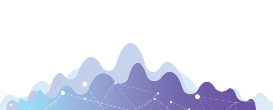 Technology and science banner or header. Connected neural network