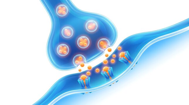 Anatomical representation of synaptic transmission between nerve cells