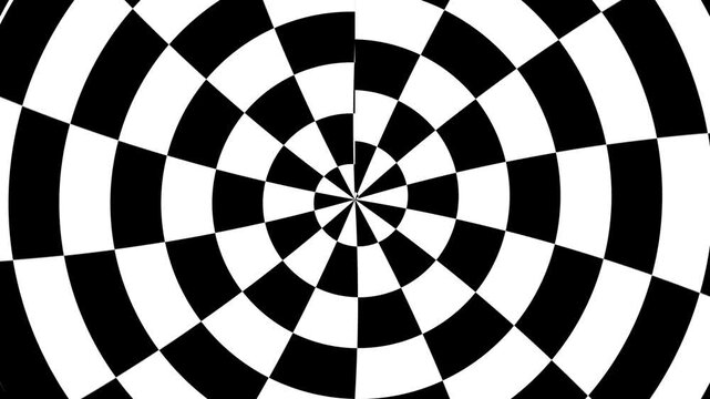 Spiral checkerboard grid pattern spinning animation