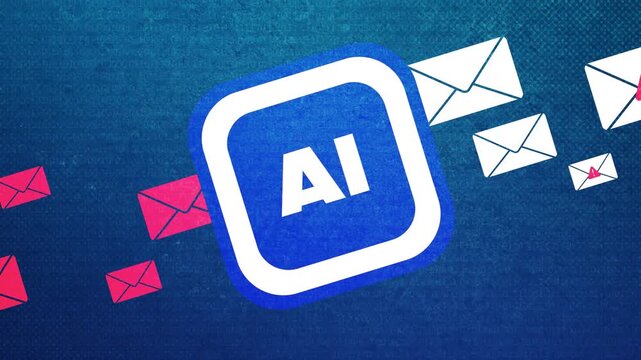 Artificial intelligence filtering spam email, phishing attempts, and junk mail for enhanced cybersecurity, showing the ai algorithm identifying and blocking malicious messages