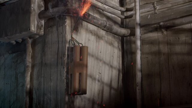 Some dynamite cartridge under the street about to explode.