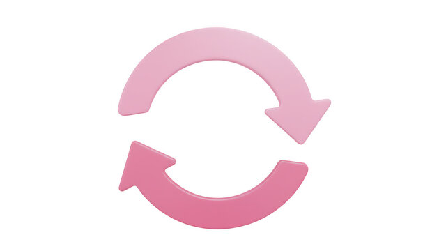 Pink circular arrows icon representing refresh or reload action
