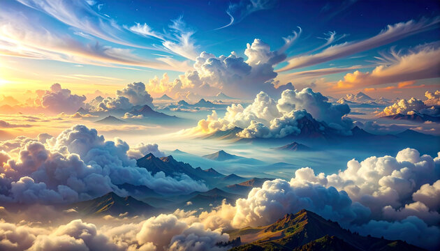 cloud formation from the top of the mountain