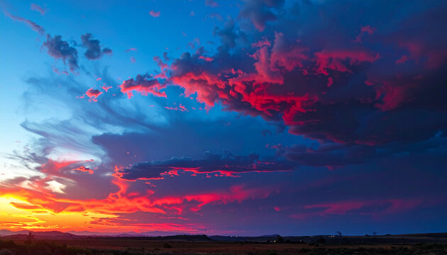 Vibrant Sunset Sky with Dramatic Clouds
