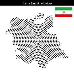Fototapeta premium Map of Iran region East-Azerbaijan in concentric medium dots