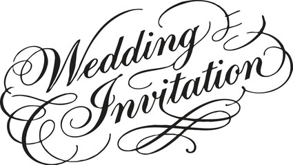 Elegant wedding typography design featuring classic calligraphic script for invitations © RUMEL