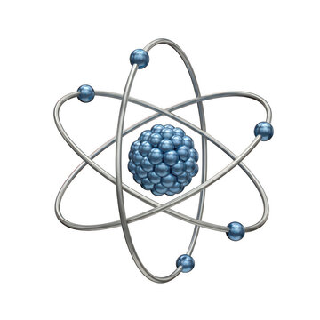 Atomic structure with electron orbits and nucleus