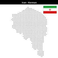 Fototapeta premium Map of Iran region Kerman in small size dots