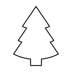 Obraz premium Christmas Tree Outline Silhouette. Black Line template. Winter Vector New Year, Xmas Decoration element for banner, poster, clipart, etc.