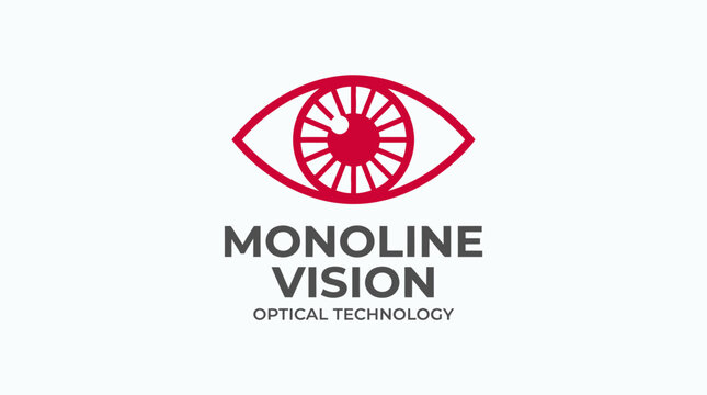 Monoline Vision Optical Technology Logo with Stylized Eye.