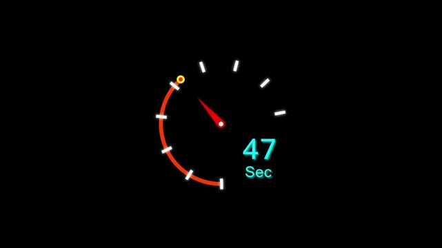 47 Sec clock icon animation. 47 Second animation on black background and creating a stunning 4k animation.