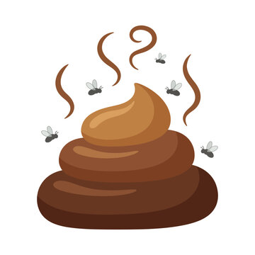 This playful image features a cartoonish poop emoji surrounded by buzzing flies, representing humor, fun, and unmistakable jokes that resonate with a broad audience for lighthearted content.