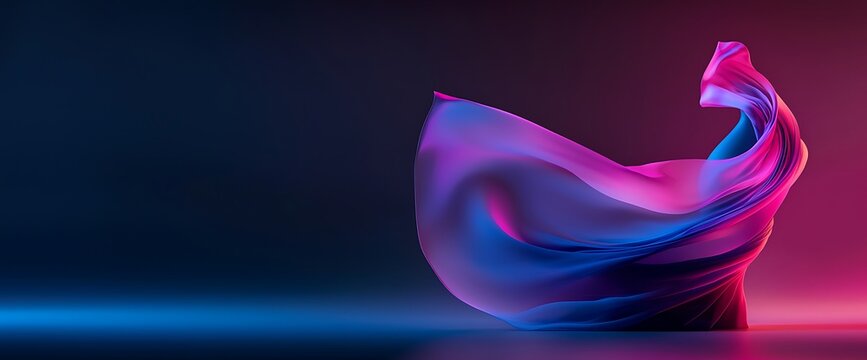 Abstract drapery in vibrant neon colors