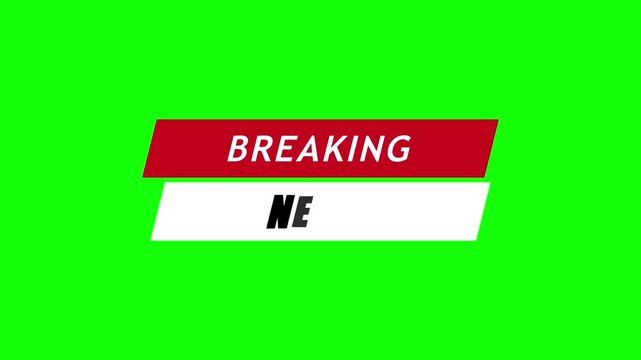 Breaking news bar template on black background, breaking news logo design for tv broadcast channel, breaking news banner sign with alpha channel. 