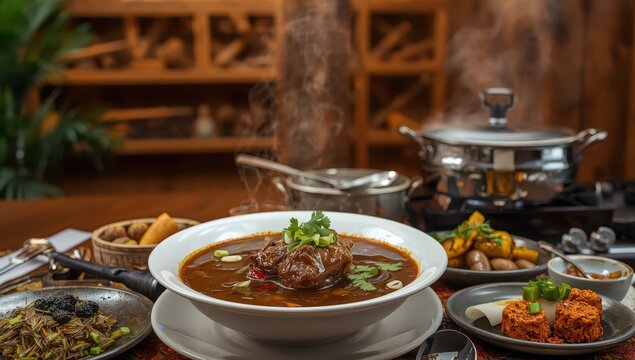 Sop Buntut is an Indonesian oxtail soup.
