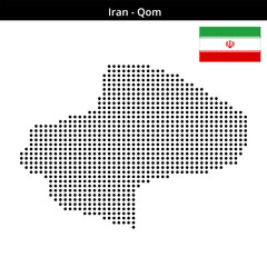 Fototapeta premium Map of Iran region Qom in medium size dots