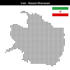 Obraz premium Map of Iran region Razavi-Khorasan in medium size dots
