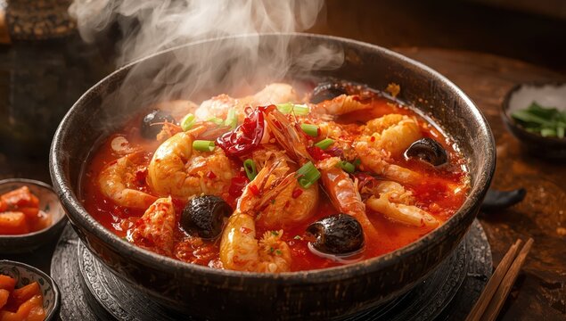 Spicy seafood soup