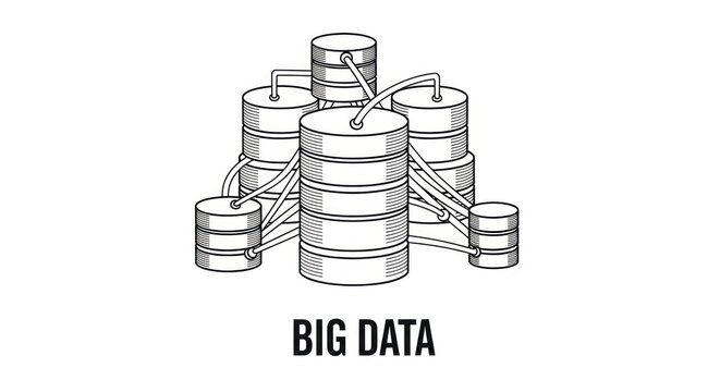 Big data storage and management concept.