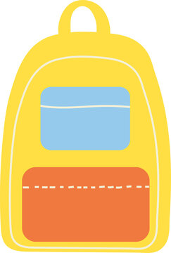 chool Backpack PNG &ndash; Colorful Backpack Illustration Isolated on Transparent Background