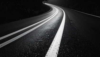 Naklejka premium Curved Night Road