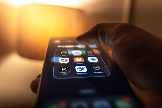 AI apps logo is displayed on the screen of a smartphone, in Bangalore, India, on July 30, 2026
