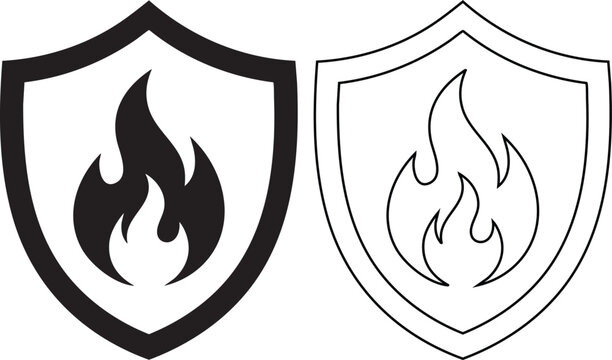 Black and white shield with stylized flame symbol shield flame symbol emblem badge heraldic symbol