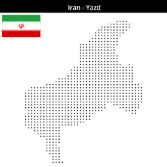 Obraz premium Map of Iran region Yazd in small size square dots