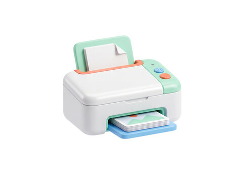 3d render of a cute office printer
