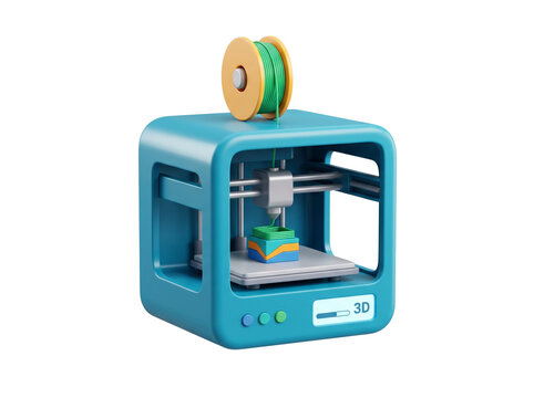 3d render of a small 3d printer