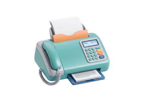 3d render of a classic office fax machine