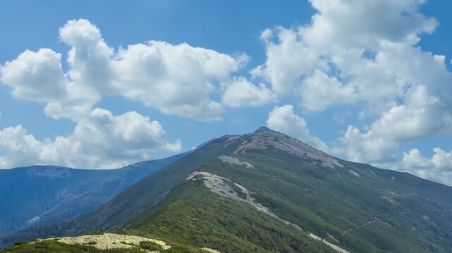ukraine, carpathians mountain valley time lapse scene