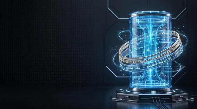 Futuristic Cybersecurity Encryption Core with Secure Data Protection Technology