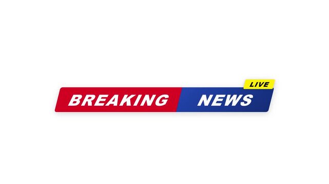 News Icon  Badge  Emblem for broadcasting or online tv stream. in flat design style. Motion graphics.