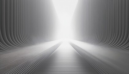 Obraz premium Abstract White Tunnel Perspective D Rendering Lines Light Perspective Abstract Background
