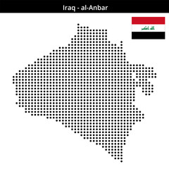 Obraz premium Map of Iraq region al-Anbar in medium size dots