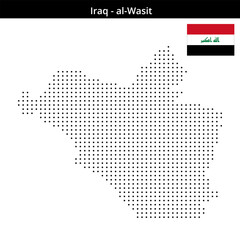 Fototapeta premium Map of Iraq region al-Wasit in small size dots
