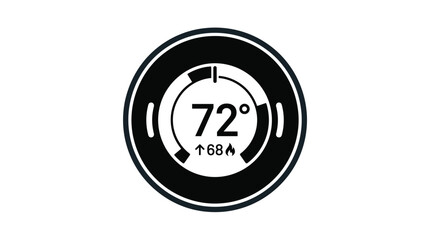 Fototapeta premium Smart Thermostat Dial Showing 72 Degrees Fahrenheit Temperature Setting