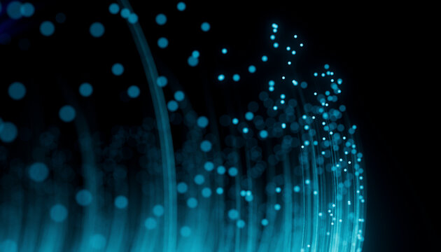 3D Blue Particle Signal Forest
