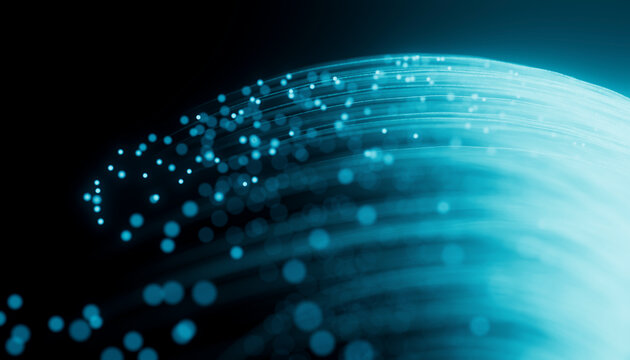 3D Luminous Data Wave Crest