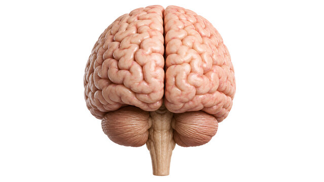 Anatomical illustration of a human brain isolated on white background