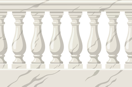 Classic marble balustrade railing