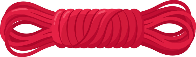 Coiled red rope isolated on white background © Your Vectors